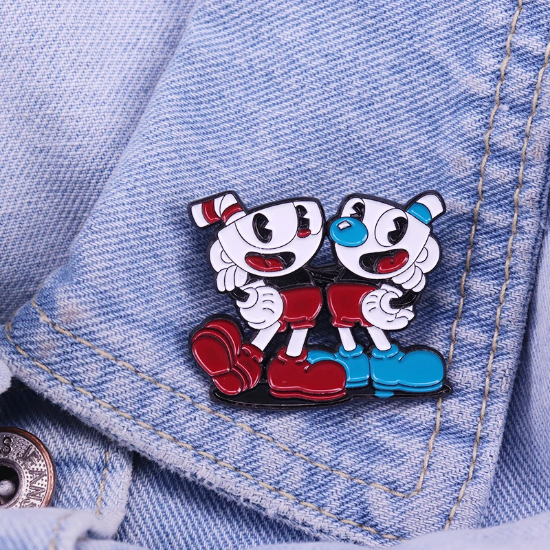 Cuphead значок милые игровые значки мультипликационный персонаж Mugman брошь Забавный подарок