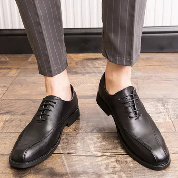 

Men's Casual Leather Shoes Pointed-Toe Versatile Leather Evening Show size 10 11 12 45 46 47