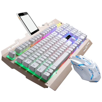 

Changeable Backlight Keyboard Wired Multimedia Mechanical Gaming PC Luminous Kit RGB Laptop Ergonomic Mouse Set Led