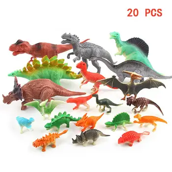 

Kuulee 20Pcs/Set Dinosaurs Toy Set Soft Realistic Simulation Animal Toys for Kids Boy Gift Ornaments