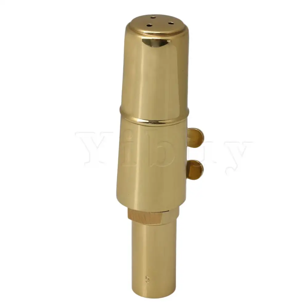 Yibuy Золотой латунный баритон-саксофон лигатурный мундштук с колпачками 5# части