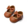 KIDSUN Baby Casual Shoes Infant Toddler Bowknot Non-slip Rubber Soft-Sole Flat PU First Walker Newborn Bow Decor Mary Janes 4