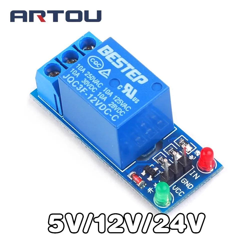 

5V 12V 24V high/low level trigger One 1 Channel Relay Module interface Board Shield For PIC AVR DSP ARM MCU Arduino
