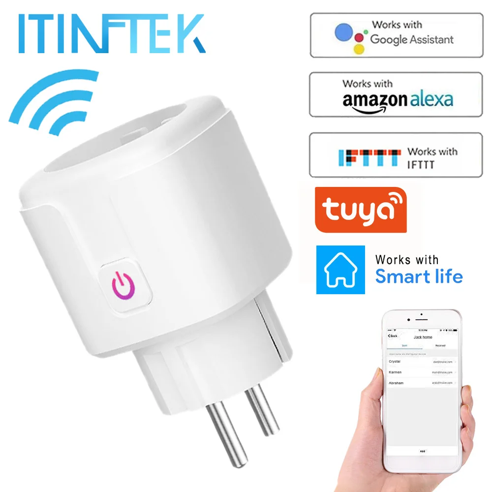 WiFi Smart Plug EU US UK адаптер беспроводной пульт дистанционного управления голосовым управлением мощность энергетический монитор розетка таймер розетка для Alexa Google Home|Умный разъем питания|   | АлиЭкспресс