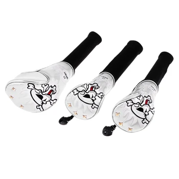 

3 Pack PU Durable Lightweight Skull Head Golf Cover Headcover Golf Accessories for Driver Fairway Wood