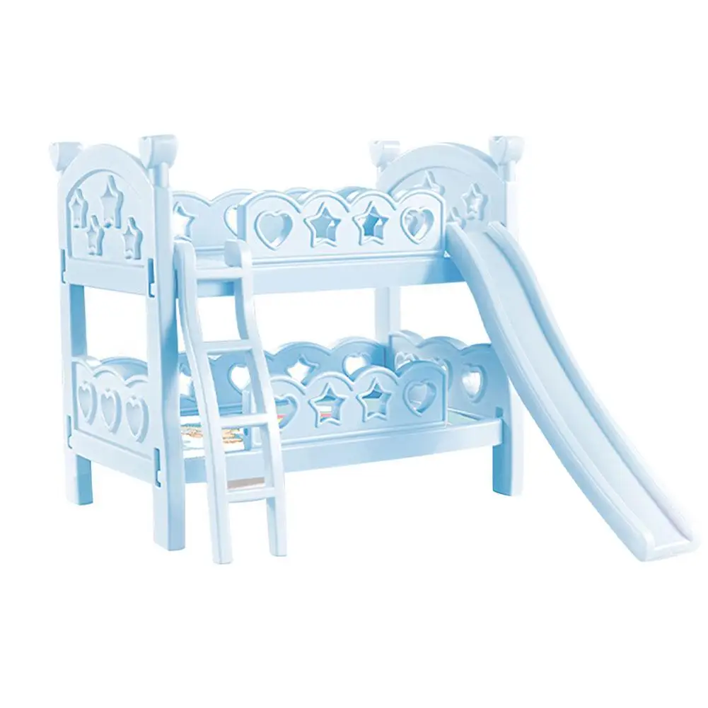 Детская одежда для девочек игровой дом постель с игрушкой куклы-принцессы игрушки шейкер гамак моделирование кроватки для девочек, игрушки в подарок - Цвет: Blue bunk bed
