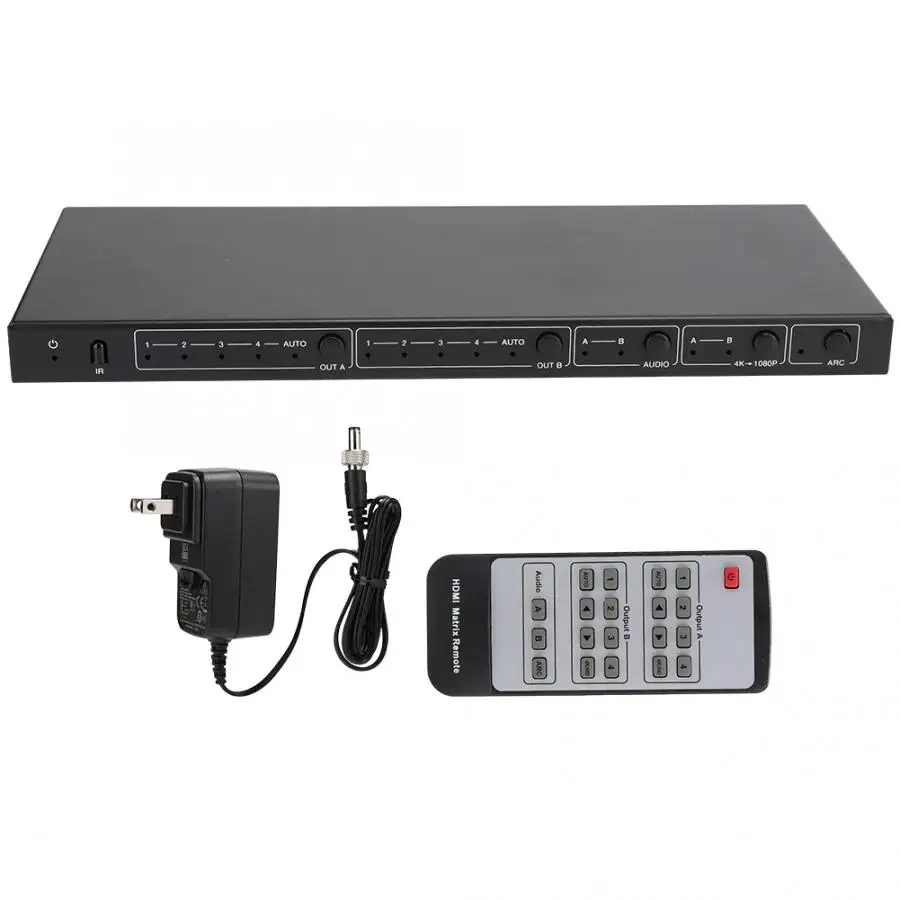 

AM-B42AC 4X2 HDMI2.0 18G Audio Return Channel 4:4:4 for Matrix Switcher 100-240V US Plug