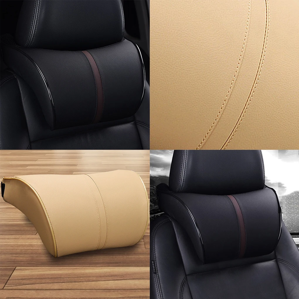 

Car PU Leather Memory Foam Headrest Pillow Pad Auto Neck Supports Protect Pillow Headrest Supplies Neck Pillow