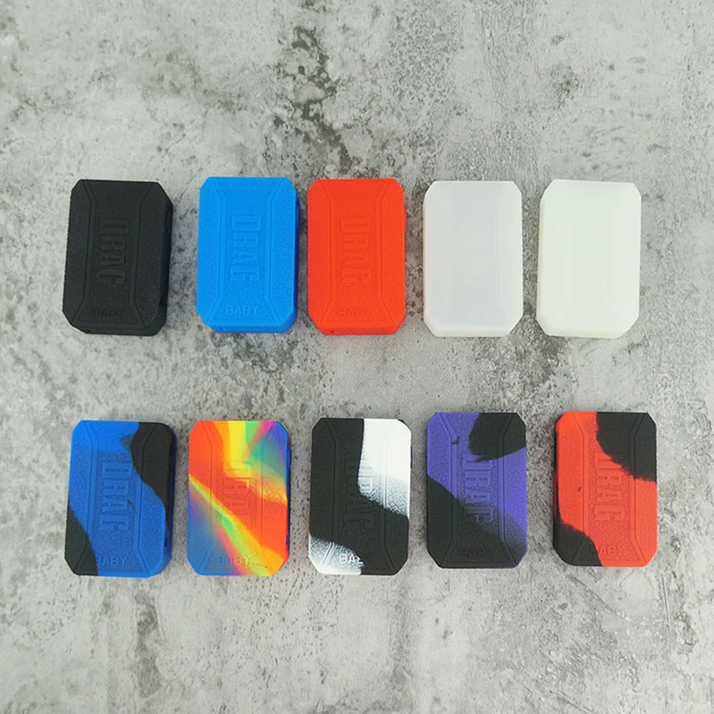 

10pcs Case Skin Rubber Cover for Voopoo Drag Baby Trio Pod Replacement Pod Protective Silicone Texture Case Skin wrap Shield gel
