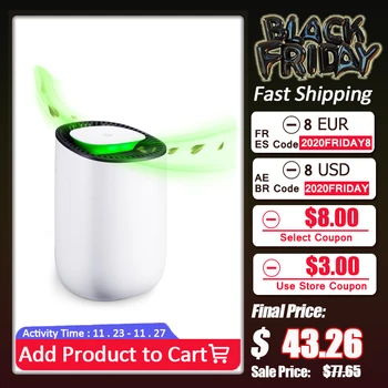 

High Capacity Dehumidifier EU Plug With 600ml Water Tank Silent Dehumidifier For Bedrooms Living Room Automatical Stop