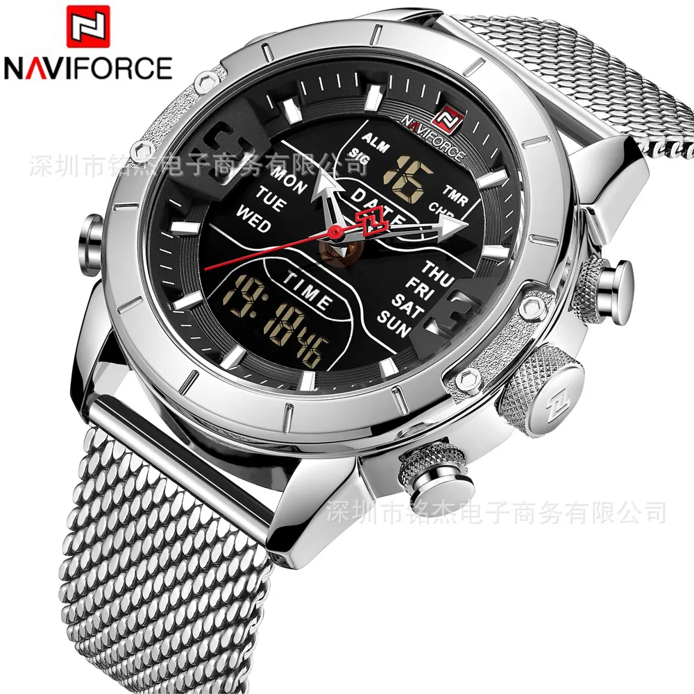 

Naviforce Xiang 9153 Fashion MEN'S Watch Dual Display Men Multi-functional Waterproof Sports Watch MEN'S Watch