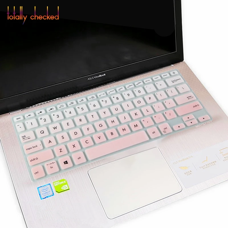 Силиконовая защита для клавиатуры ноутбука кожного покрова для Asus VivoBook F412 мкА F412DA F412u F412 мкА DA U 14 дюймов - Цвет: fadepink