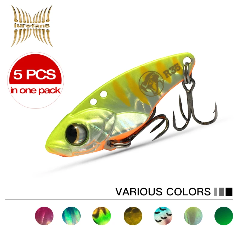 LUREFANS SHIZHAN R35/40/45 Rattlisnake VIB 5 шт. 35 мм/5g 40 мм/7.5g 45 мм/10 г искусственные Pesca рыболовные