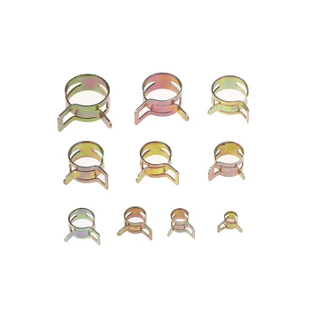 

100Pcs 10Size 6-22mm Fuel Spring Clip Vacuum Silicon Hose Clamp Fuel Line Hose Water Pipe Air Tube Clamps Fastener High Quality