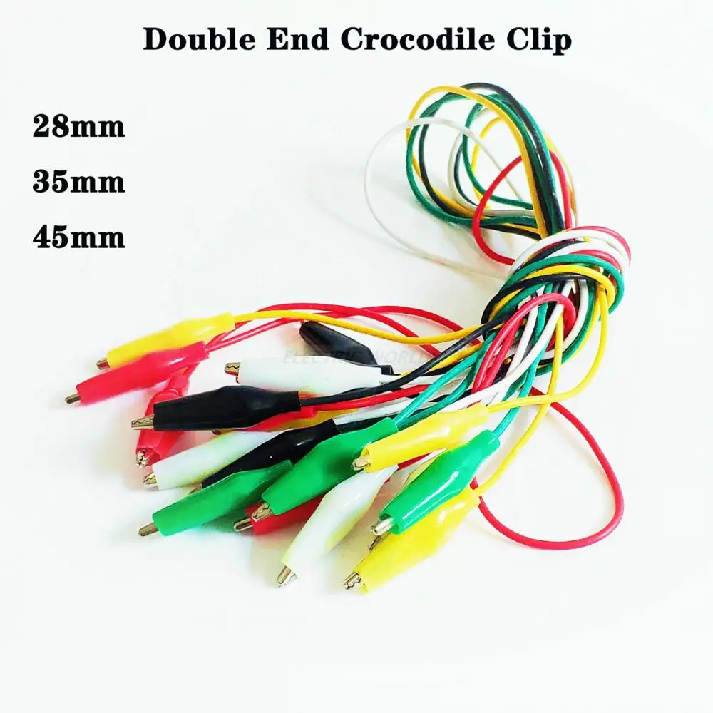 WMYCONGCONG 4 PZ Clip a coccodrillo Elettrica Cavi di Prova Elettrici Cavi Ponticelli Dual Ended Coccodrillo Alligatore Clip 15A 1,0 m per Test Elettr | Leroy Merlin