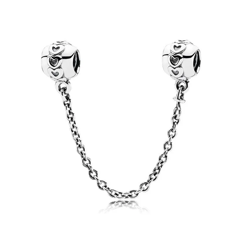 GChc Eternal Heart Safety Chain Charm Charms Pendant Fit Original Pandora Bracelets Women DIY Jewelry Pulseras Mujer Moda 2019 | Украшения