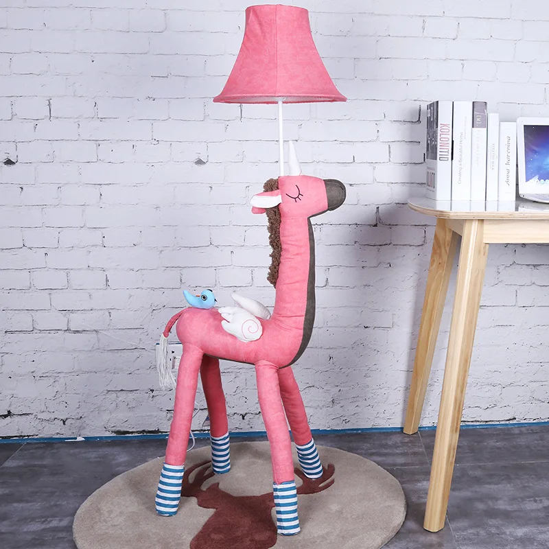 

Manufacturers Direct Selling Animal Unicorn Elephant Fabric Floor Lamp Simple European Style Creative Home Decoration Light Luxu