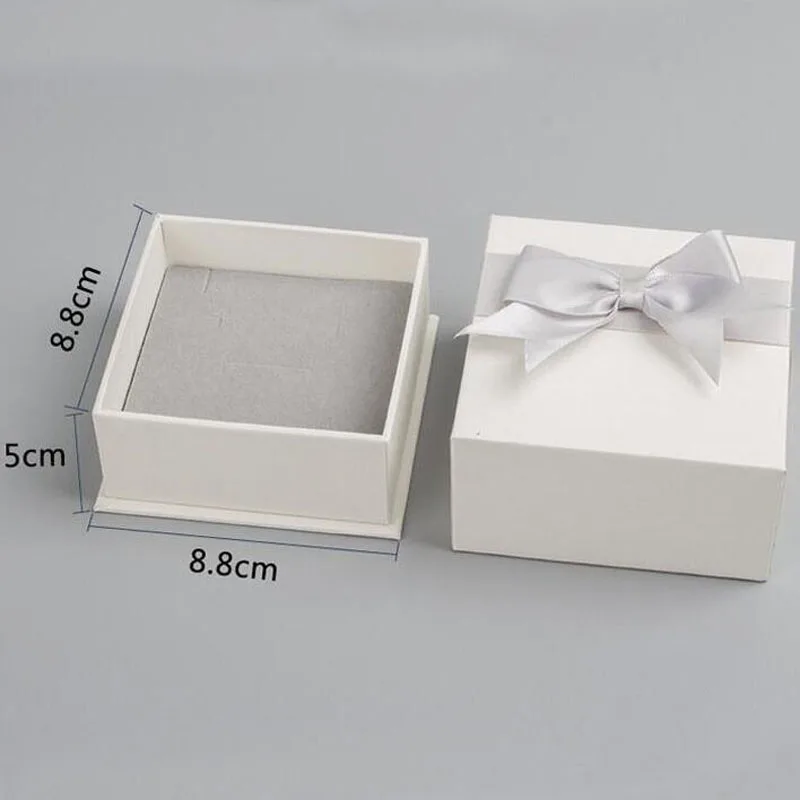 Высокое качество белая бумажная коробка для ожерелья Кольцо белые коробки с лентой сумка для ювелирных изделий серьги коробка Подарочная коробка ювелирные изделия Органайзер коробки