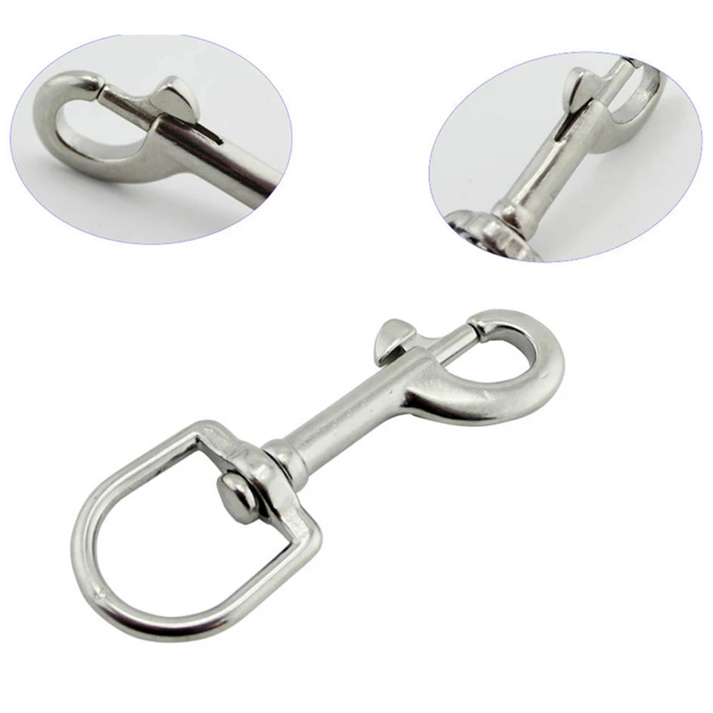 High Strength Scuba Diving 316 Stainless Steel Swivel Eye Bolt Snap Hook Clip Marine Boats for Diving Water Sports 