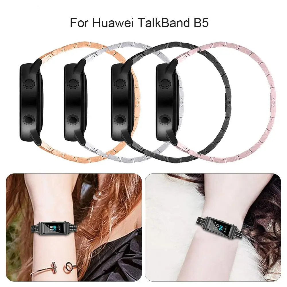 Ремешок из нержавеющей стали для Huawei talkband B5 Смарт-часы сменный ремешок Женский браслет спортивные бизнес аксессуары для наручных часов