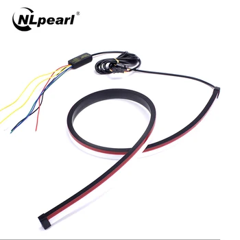 

NLpearl Car Light Assembly 90CM Led Strip RGB High Mount Brake Stop Lights 12V Flowing Flexible Turn Signal Brake Tail Light