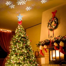 Светильник для украшения рождественской елки, звезды, вращающийся Динамический светодиодный светильник для проектора в виде снежинки, Свадебный Рождественский Декор для дома