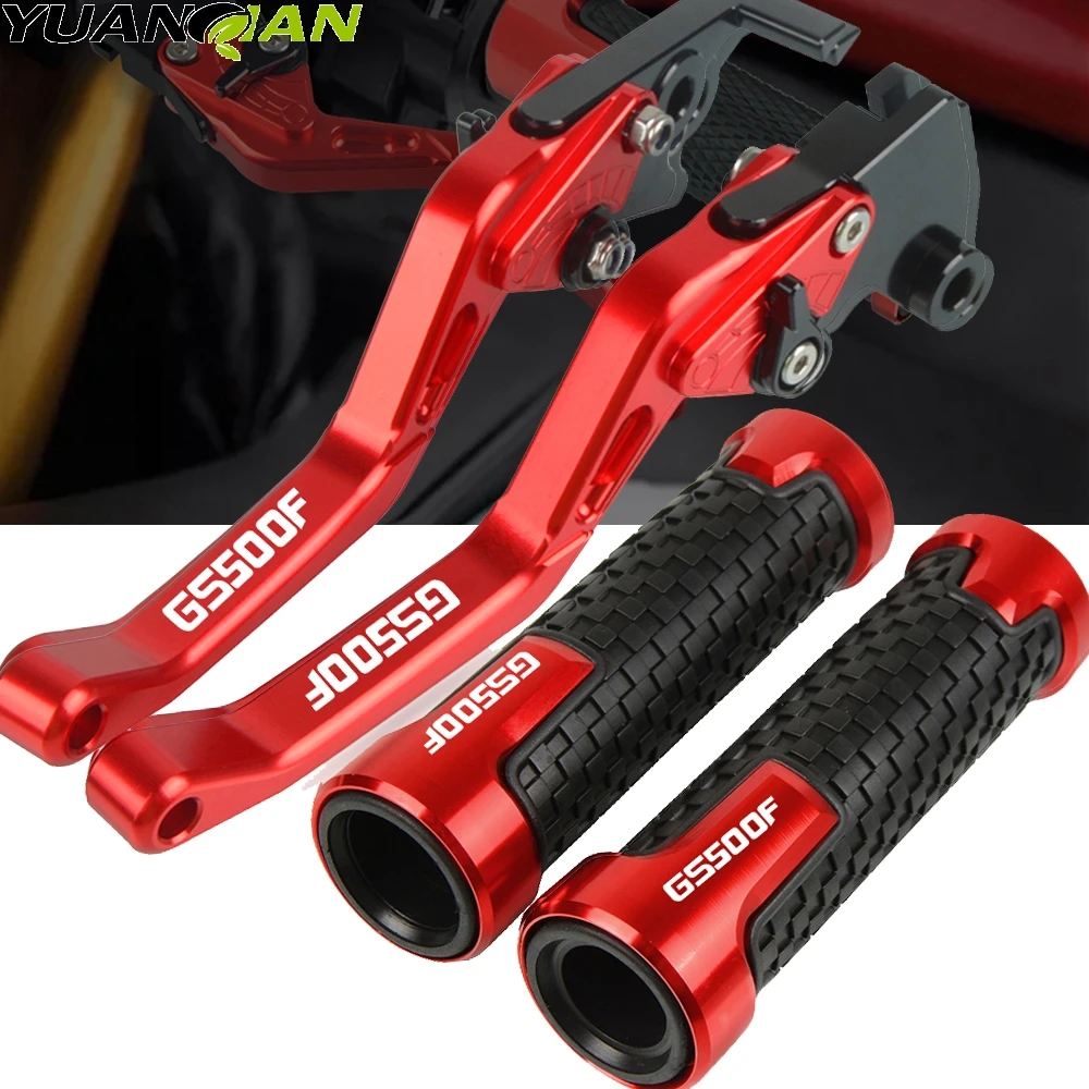 For Suzuki GS500F GS 500 F CNC Motorcycle Folding Extendable Brake Clutch Lever + Handle Grips Accessories GS500F 2004 2005-2009