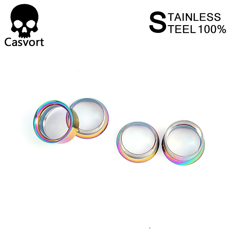 Casvort 2 шт. винтовые диаметры для ушей туннель, плаг, пирсинг кольцо эспандер шпильки носилки разноцветный пирсинг для тела ювелирные изделия пара