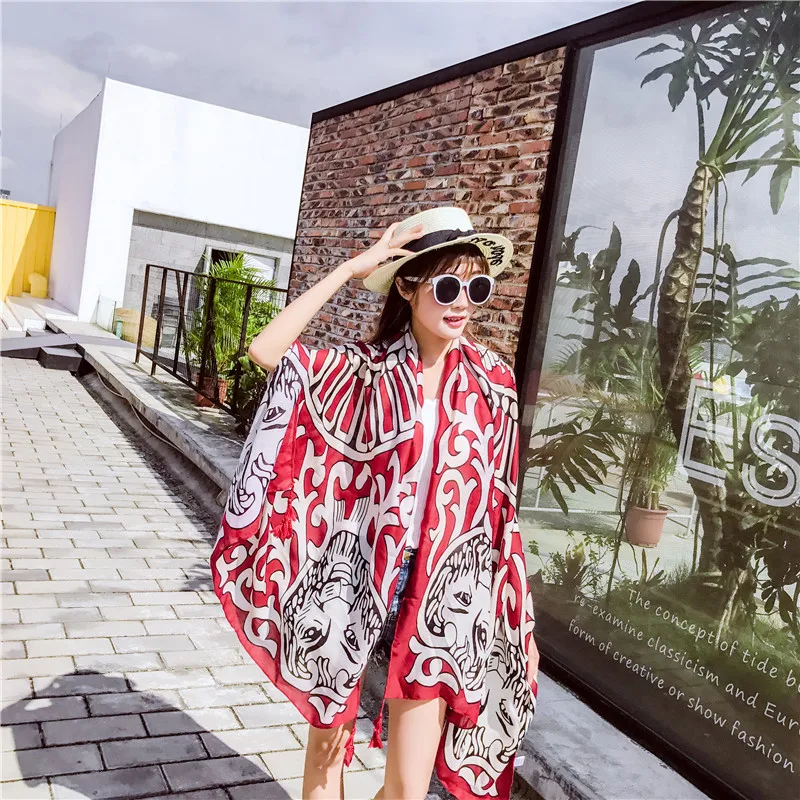 

New Cotton and Linen Scarf Shawl Dual-Use Female Air Conditioning Summer Sun Protection Travel Seaside Beach Scarf