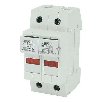 

RT18-32 AC 380V 32A DIN Rail Mounted 2 Poles 10x38mm Fuse Holder Base
