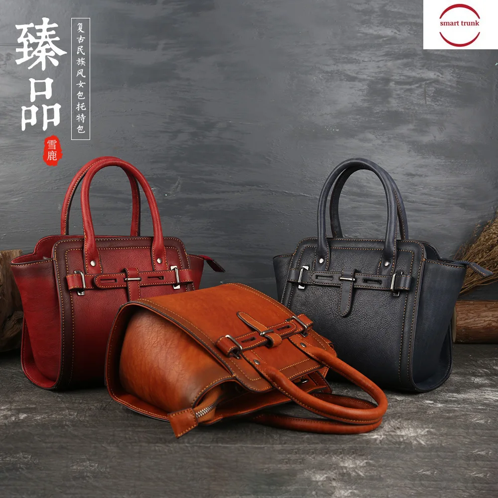 

2019 Ma'am Portable Baotou Layer Cowhide Genuine Leather Woman Package Solid Color Single Shoulder Support Special Package