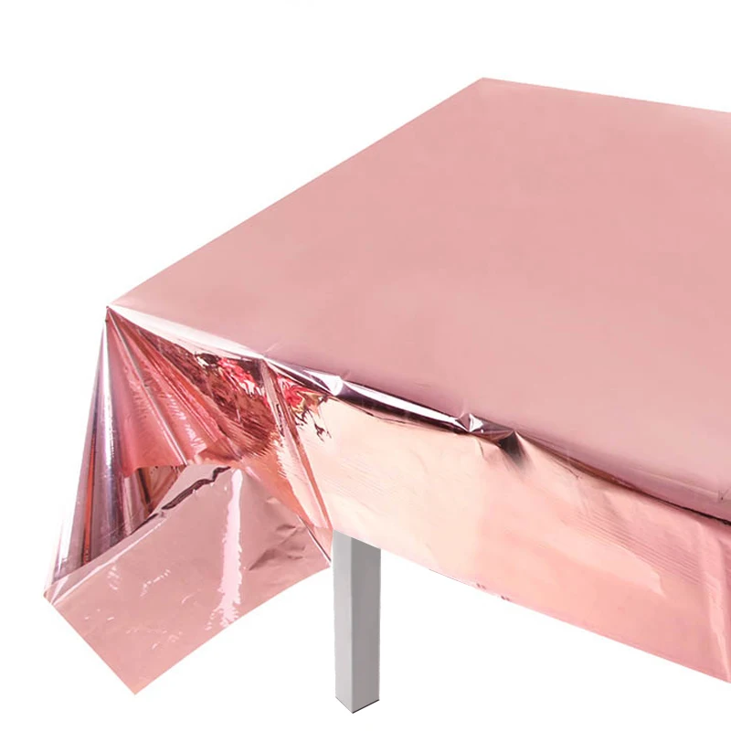 1Pc 100x273cm Rose Gold Tablecloth Wedding Table Cover Adult Kids