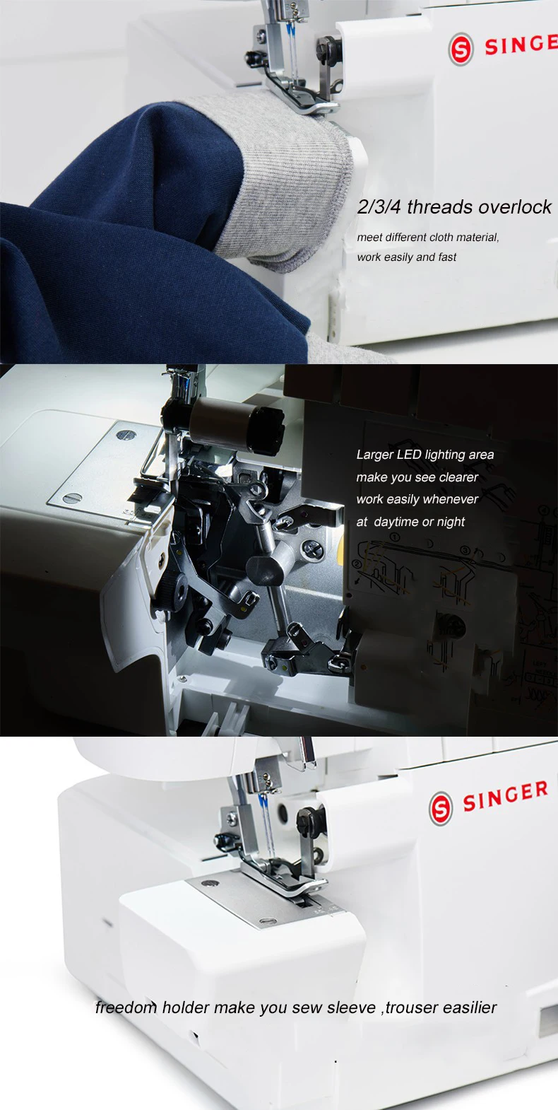 2/3/4 Thread Singer Household S0105 Electric Multi-Function Close Hemming Overlock Sewing Machine 2021 New Model