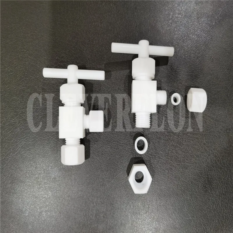 2 way pipe union PTFE F4 needle valve