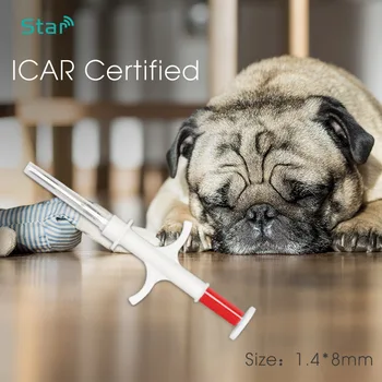 

Pet Rfid Glass Capsule Tag Syringe with Embedded Microchip 1.4*8mm Set X90