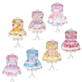 

Pet Dog Spring Summer Colorful Princess Skirt Lovely Flower Printing Dog Dress For Small Medium Puppy#22