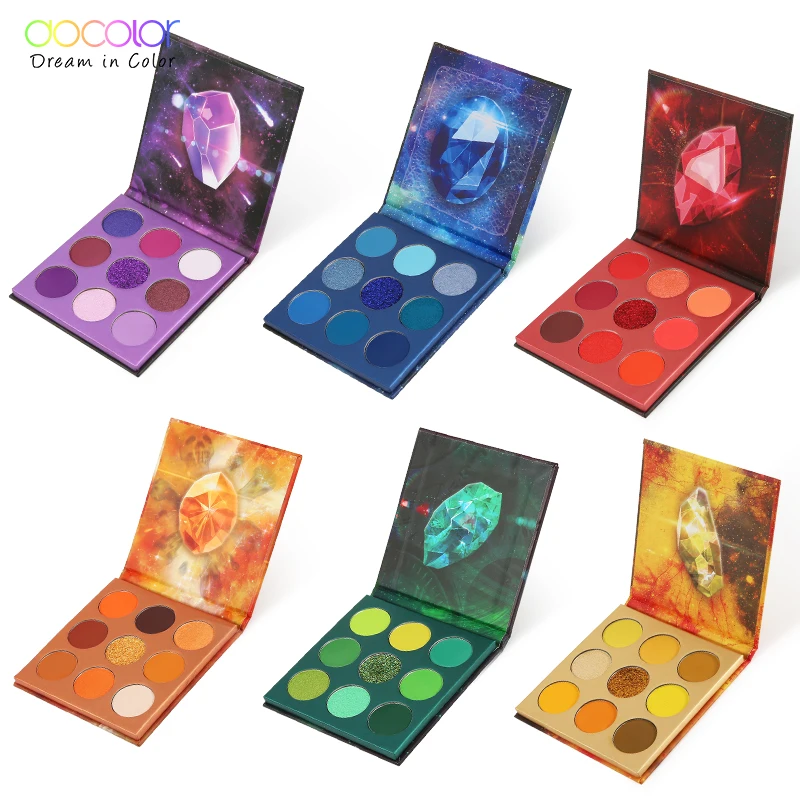 6 set palette Docolor обнаженные тени для век Палитра Красота Макияж 9 цветов матовый мерцающий блеск Тени для век порошок водонепроницаемый пигментированный косметический набор - Цвет: 6 set palette