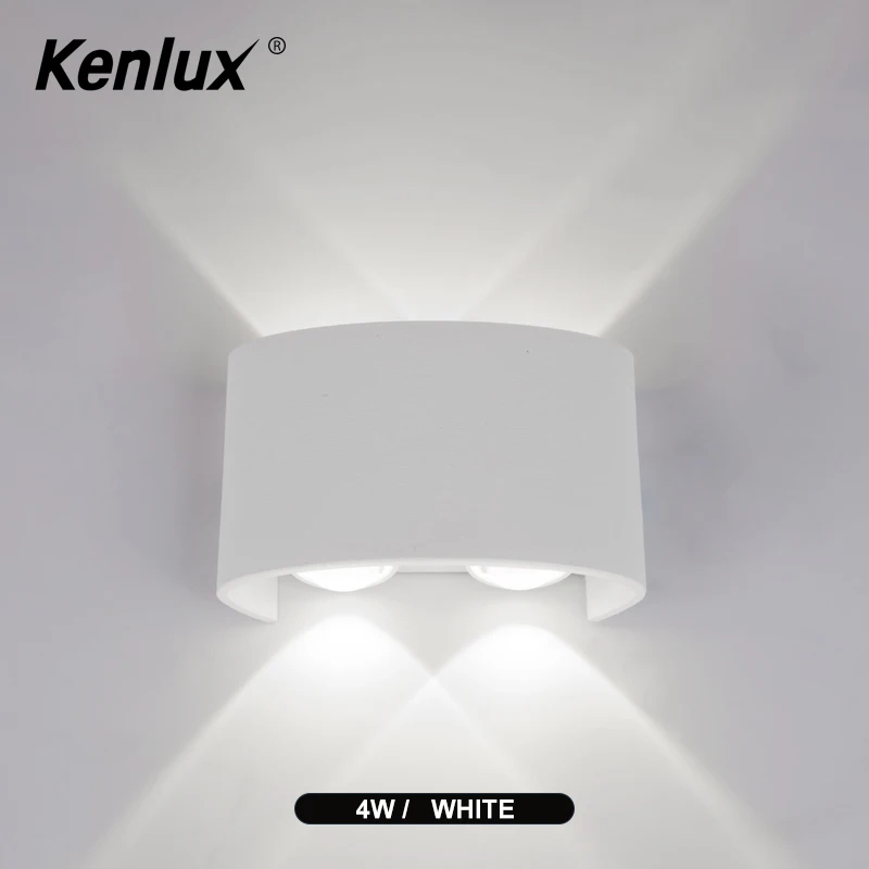 4W White Нордический настенный светильник светодиодный алюминиевый открытый Крытый Ip65 вверх вниз современный светодиодный настенный светильник для дома лестница и спальня прикроватный светильник для ванной комнаты - Цвет абажура: 4W White