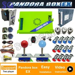 2021 Pandora Box EX Arcade 3300 In 1 Diy Kit FHD 1080p VGA Output Crt LED Push Buttons Arcade Stick Speaker Power Coin Acceptor