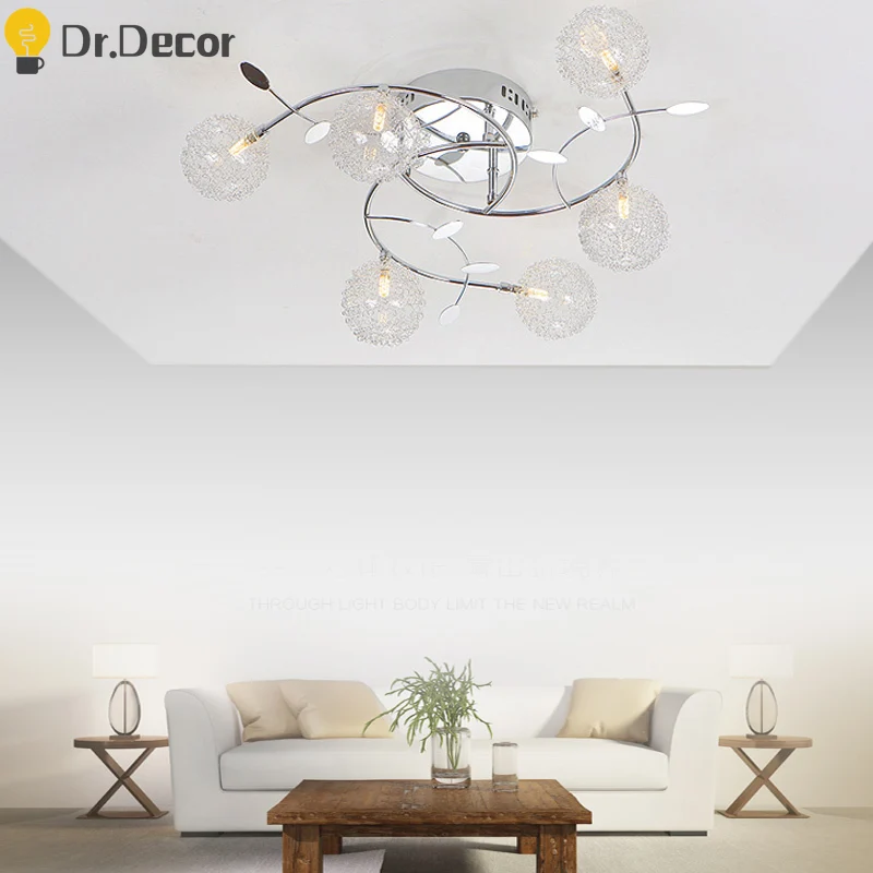 

Creative Personality Silver Led Ceiling Lamp Living Room Bedroom Plafond Lamp Ceiling Light Home Lighting Kitchen Ceiling Lights