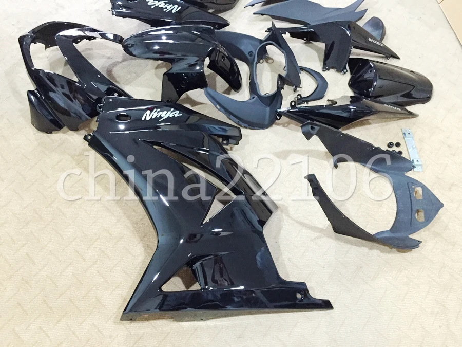 ABS обтекатель комплект подходит для Kawasaki Ninja 250 EX250 ZXR250 2008- 08 09 10 11 12 13 14 Обтекатели(литье под давлением) черный светильник