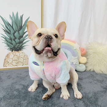

Fashion French Bulldog Colorful Coat Winter Warm Pet Dog Clothes For Small Medium Dogs Jacket Outfit Chihuahua Costume YHC57