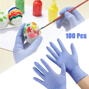

100 pcs Disposable Protection Gloves For Children Kids Multipurpose Nitrile Safe Gelove Protective Non-Slip Painting Cleaning