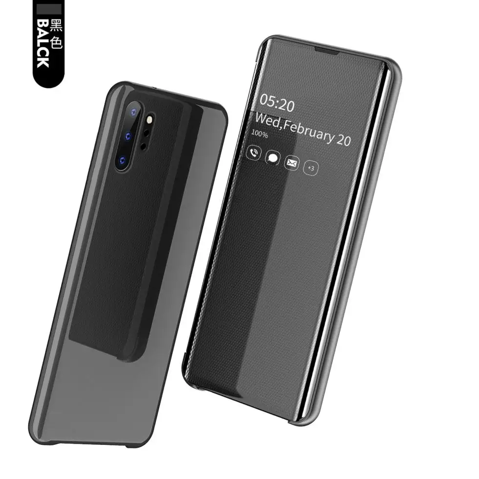 black Для samsung Galaxy S10 S9 S8 Note 10 Plus S7 Edge s10e зеркальный Флип Тонкий Модный умный чехол для мобильного телефона - Цвет: black