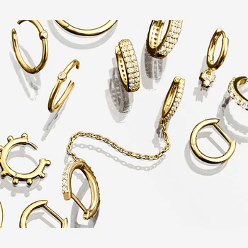 

Ear Piercing Circle Huggie Cartilage Earrings For Women Long Chain statement Hoop Earrings CZ Fashion Jewelry Brincos 2020