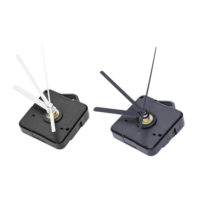 2 Pack Replacement Wall Clock Hands Diy Repair Parts Pendulum Movement Mechanism Quartz Clock Motor with Hands Fittings Kit(Bla