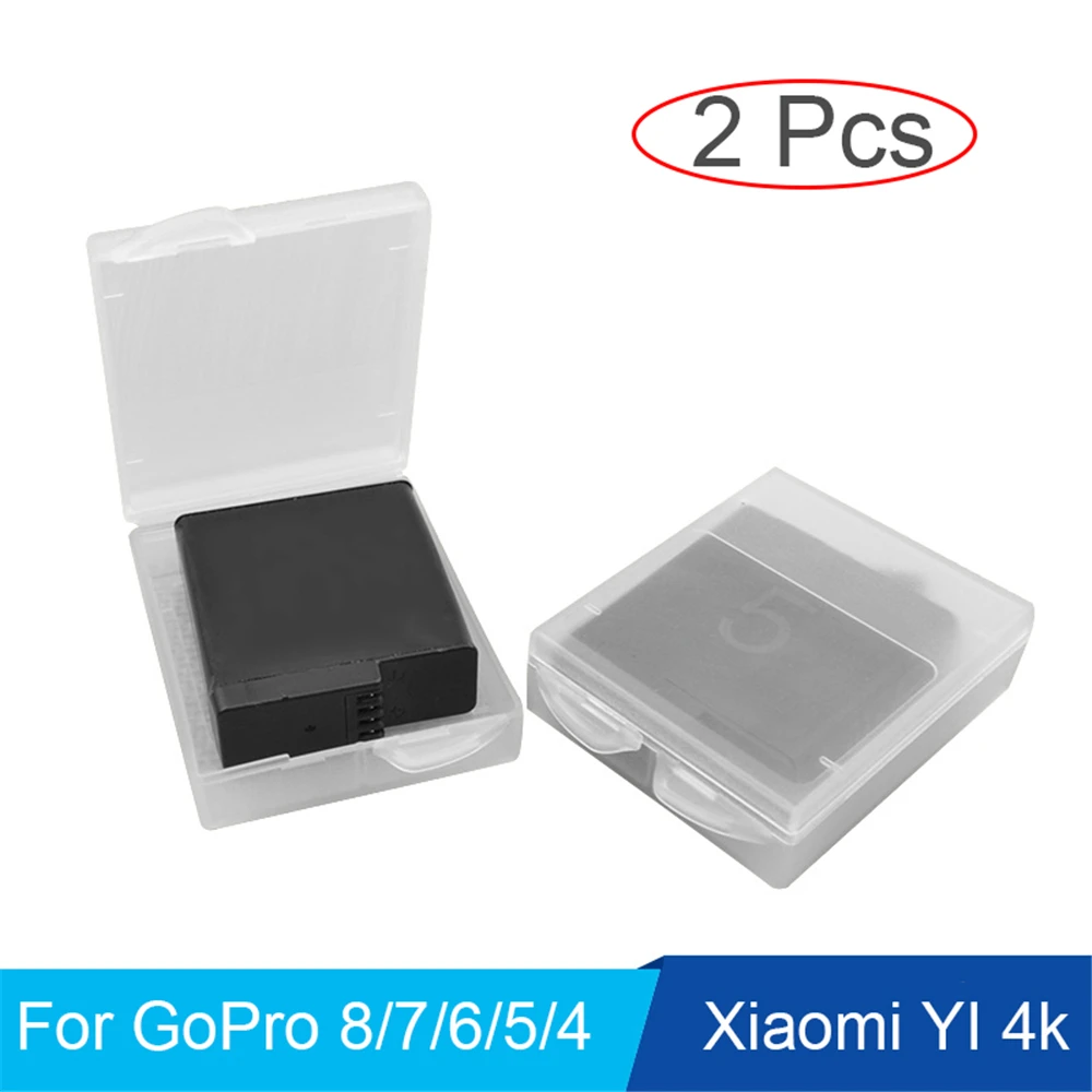 Cajas de almacenamiento protectoras de batería, accesorios impermeables para cámara GoPro Hero 8 7 6 5 4 Session Xiaomi Yi MiJia 4k Eken, 2 uds.