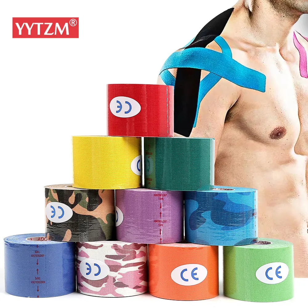 

15 Colours Kinesiology Athletic Tape Recovery Sports Cotton Elastic Adhesive Strain Injury Fitness Run Knee Muscle Pain Relief