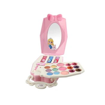 

Children Cosmetic Toy Set Blush Non Toxic Washable Suitcase Simulation Pretend Game Eye Shadow Make Up Mini Lip Stick Play House