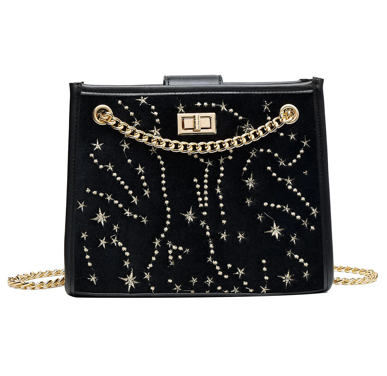 

Luxury Chain Rivet Lock Clutch Handbag Women Designer Shoulder Bag Famous Brand Handbag Woman Crossbody Bags Small Square bag